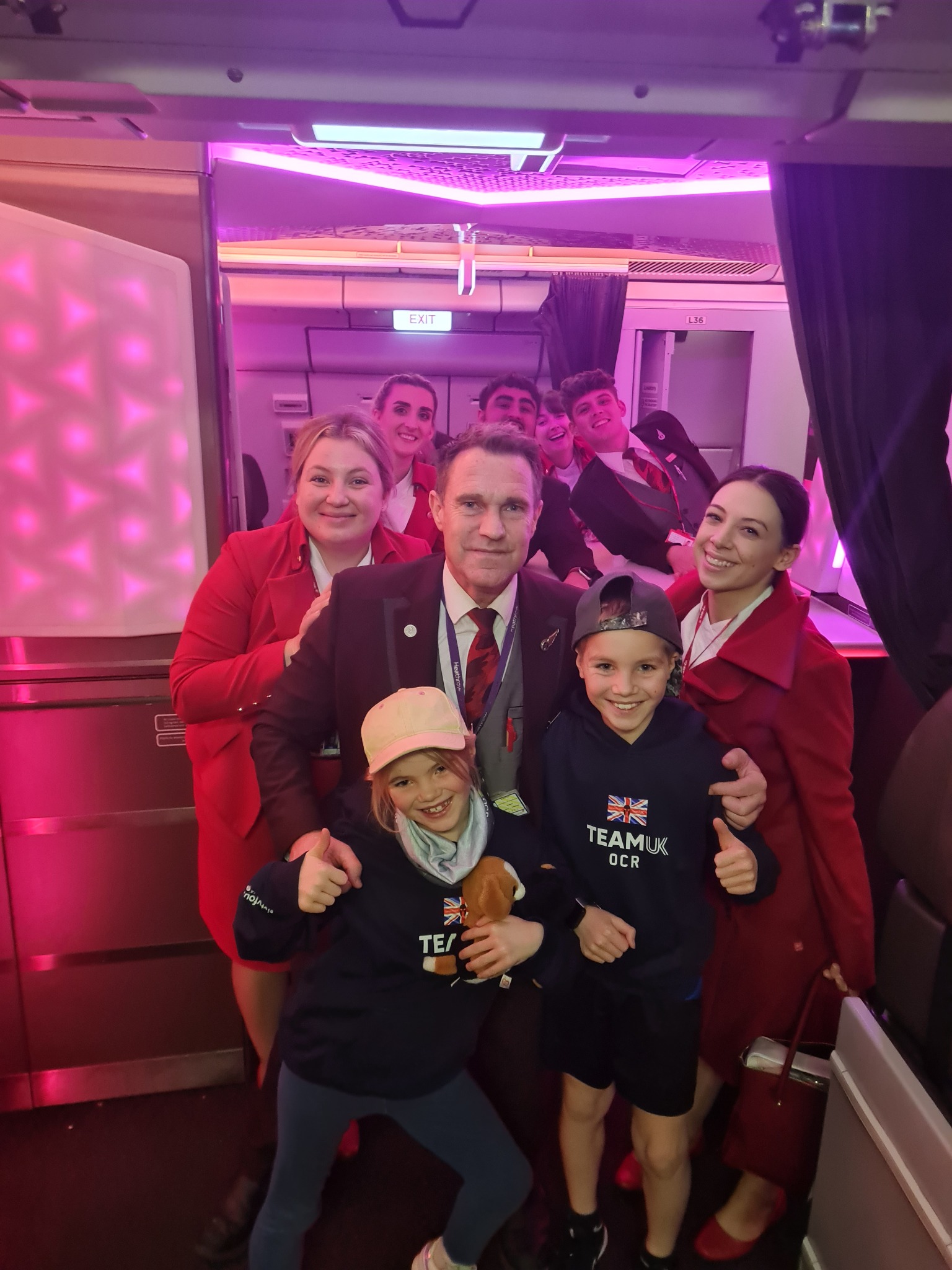 Harry and Sophie on their first international race flight